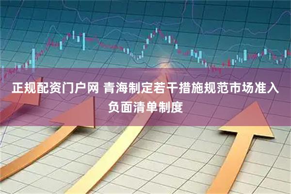 正规配资门户网 青海制定若干措施规范市场准入负面清单制度